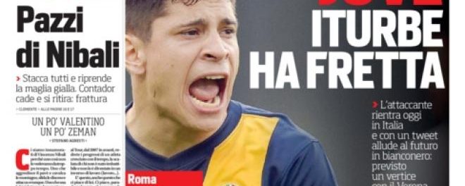 Corriere dello Sport, prima pagina e titoli del 15 luglio