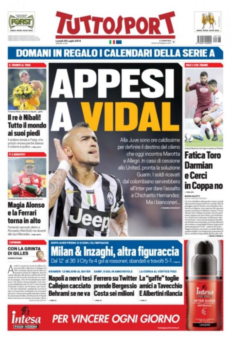 Tuttosport, prima pagina e titoli del 28 luglio tuttosp10 475x703 Tuttosport, prima pagina e titoli del 28 luglio