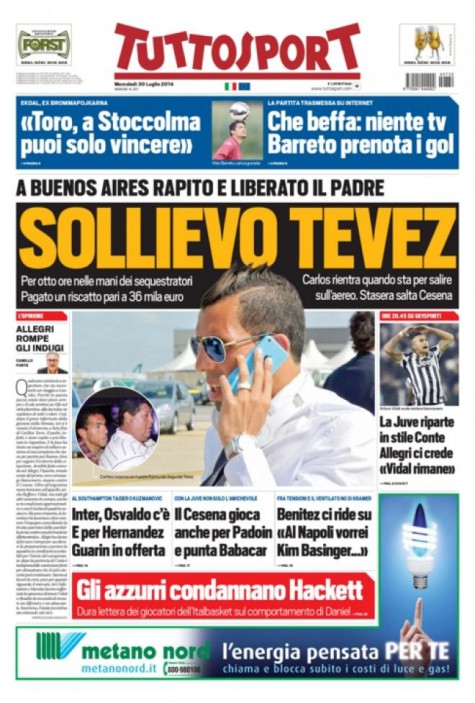 Tuttosport, prima pagina e titoli del 30 luglio tuttosp12 475x703 Tuttosport, prima pagina e titoli del 30 luglio