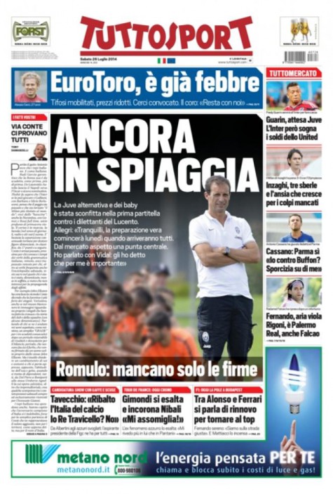 Tuttosport, prima pagina e titoli del 26 luglio tuttosp8 475x703 Tuttosport, prima pagina e titoli del 26 luglio