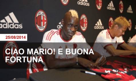 1 milan balo 1 475x283 Milan, il saluto a Balotelli: Grazie di tutto, in bocca al lupo