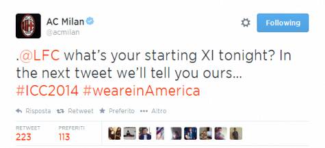 Milan Liverpool, duello cominciato su Twitter nel pre gara FOTO tweet1 475x217 1 Milan Liverpool, duello cominciato su Twitter nel pre gara FOTO