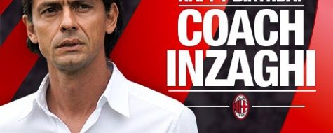 Inzaghi su Facebook: “Grazie per gli auguri, forza Milan sempre!”